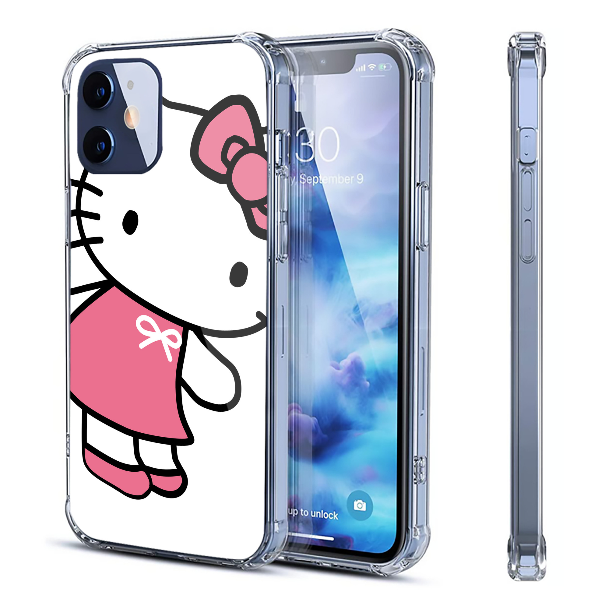 （画像用） Hello Kitty ハローキティ 【iPhone 12シリーズ対応】透明スマホケース（クリアソフトケース）